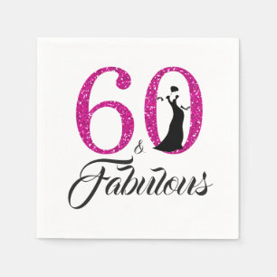 Serviette En Papier 60 et Fabulous Pink Parties scintillant 60e fête d