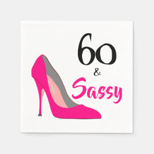Serviette En Papier 60 et Sassy 60e fête d'anniversaire
