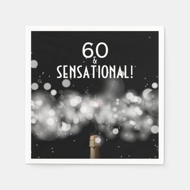 Serviette En Papier 60 et serviettes de la partie de champagne sensati (Devant)