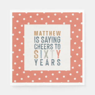 Serviette En Papier 60e anniversaire accessoires déco