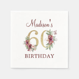 Serviette En Papier 60e Anniversaire Bourgogne Gold Serviettes personn