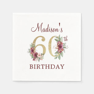 Serviette En Papier 60e Anniversaire Bourgogne Gold Serviettes personn