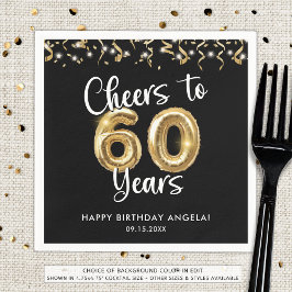 Serviette En Papier 60e anniversaire Cheers à 60 ans Couleur personnal