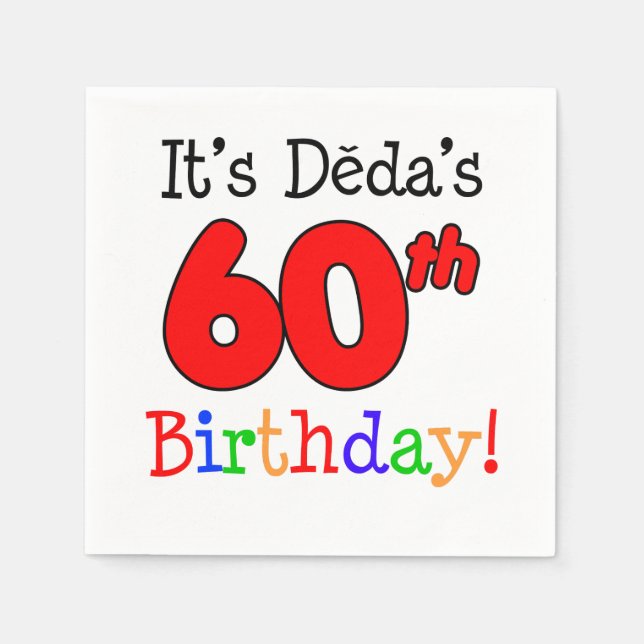 Serviette En Papier 60e anniversaire de Deda Grand-père tchèque (Devant)