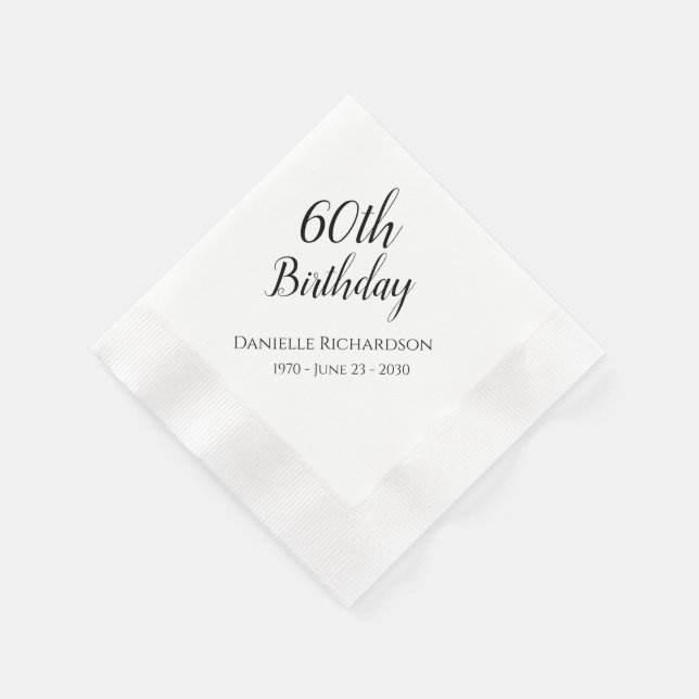 Serviette En Papier 60e anniversaire de fête de Naples personnalisées (Coin)
