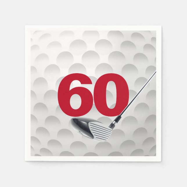Serviette En Papier 60e anniversaire Golf Ball (Devant)