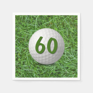 Serviette En Papier 60e anniversaire Golf Ball on Grass