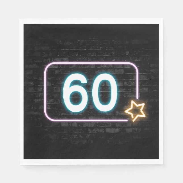 Serviette En Papier 60e anniversaire Neon Connexion Brick (Devant)