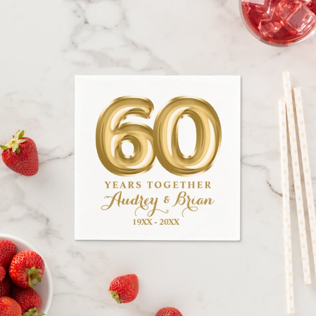 Serviette En Papier 60e anniversaire Personnalisé (En situation)
