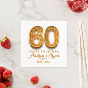 Serviette En Papier 60e anniversaire Personnalisé