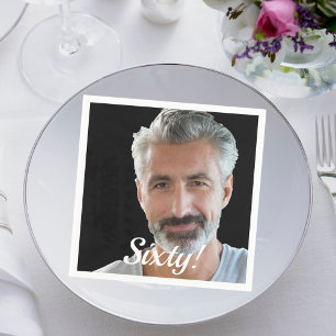 Serviette En Papier 60e anniversaire photo gars script