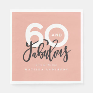 Serviette En Papier 60e anniversaire rendant 60 look bon moderne