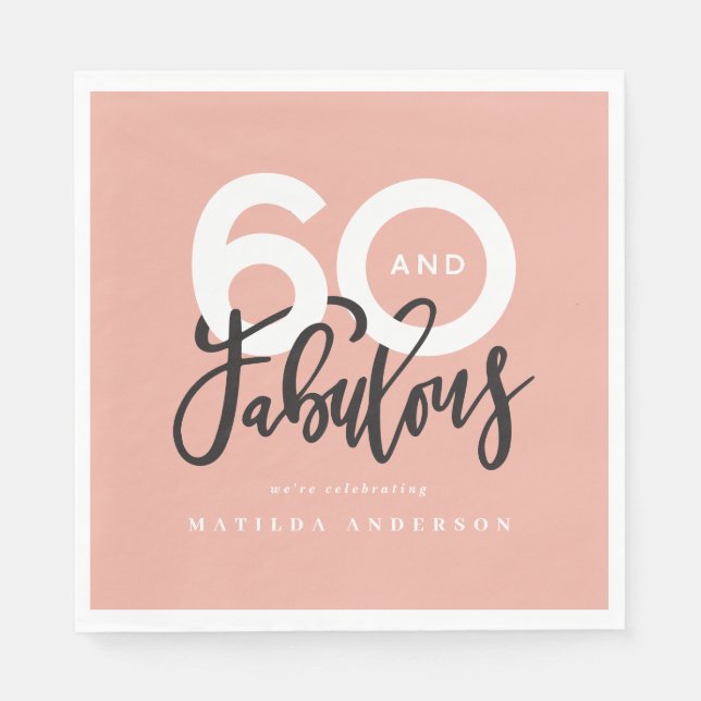 Serviette En Papier 60e anniversaire rendant 60 look bon moderne (Devant)