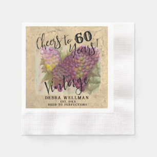 Serviette En Papier 60e anniversaire Vin Vintage Pays Thématique