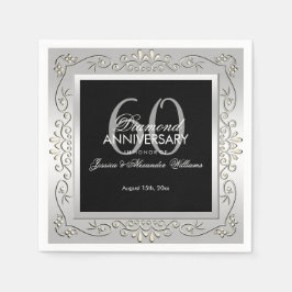 Serviette En Papier 60th Wedding Anniversary