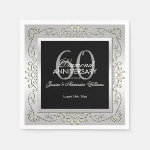 Serviette En Papier 60th Wedding Anniversary