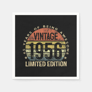 Serviette En Papier 65 Ans Vintage 1956 Edition Limitée Anniversaire