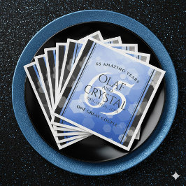 Serviette En Papier 65e anniversaire de l'élégant Mariage Blue Sapphir