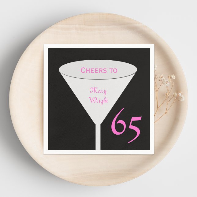 Serviette En Papier 65e anniversaire fête "Cheers To" Papier serviette (Créateur téléchargé)