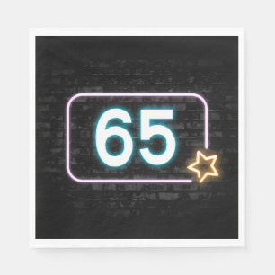 Serviette En Papier 65e anniversaire Neon Connexion Brick