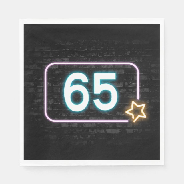 Serviette En Papier 65e anniversaire Neon Connexion Brick (Devant)