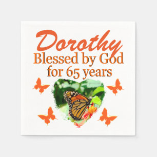 SERVIETTE EN PAPIER 65E ANNIVERSAIRE PERSONNALISÉ BULLETIN NAPKINS