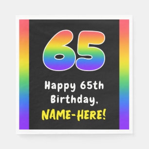 Serviette En Papier 65e anniversaire : Rainbow Spectrum # 65, Nom pers