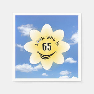 Serviette En Papier 65e anniversaire soleil et nuages d'été