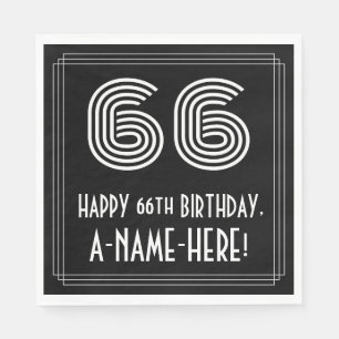 Serviette En Papier 66e anniversaire : Apparence Art Déco inspirée "