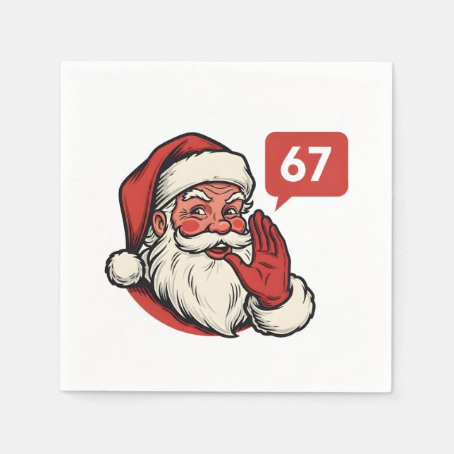 Serviette En Papier 67 Christmas Merry Six Seven Brainrot Santa Claus (Devant)