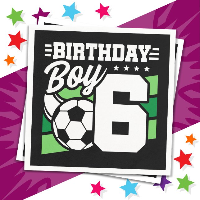 Serviette En Papier 6 ans Football Party 6e anniversaire garçon (Créateur téléchargé)
