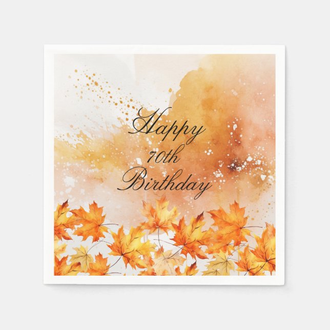Serviette En Papier 70 Anniversaire d'automne (Devant)