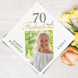 Serviette En Papier 70 et fabuleux script photo 70e anniversaire