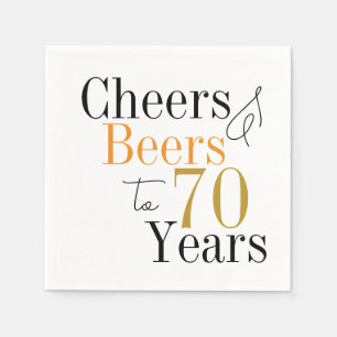 Serviette En Papier 70e anniversaire Bières et encouragements Miniatur