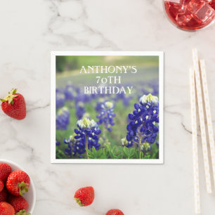 Serviette En Papier 70e anniversaire Bluebonnets Blue Flower Texas Flo