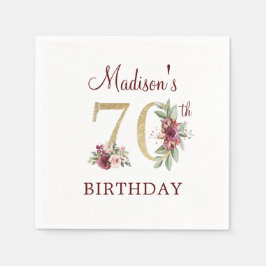 Serviette En Papier 70e Anniversaire Bourgogne Gold Serviettes personn