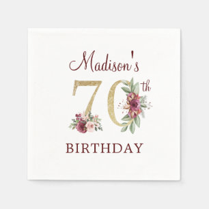 Serviette En Papier 70e Anniversaire Bourgogne Gold Serviettes personn