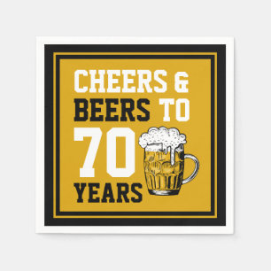 Serviette En Papier 70e anniversaire Cheers & Bières à 70 ans drôle