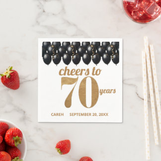 Serviette En Papier 70e anniversaire élégant