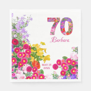 Serviette En Papier 70e anniversaire fleur fleurie bouquet serviettes
