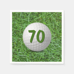Serviette En Papier 70e anniversaire Golf Ball on Grass