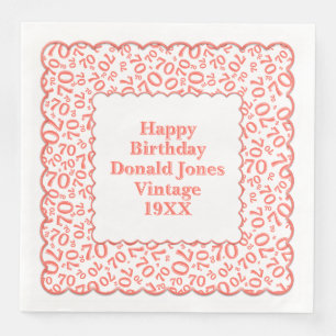 Serviette En Papier 70e anniversaire Numéro Motif St Jacques Corail/Bl