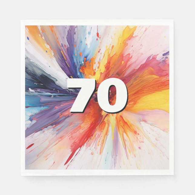 Serviette En Papier 70e anniversaire Paint Blast Napkins (Devant)