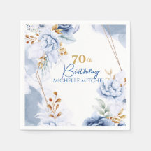 70e anniversaire personnalisé Blue Gold