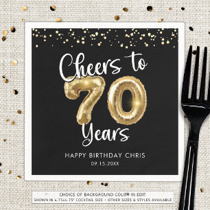 Serviette En Papier 70e anniversaire Soeurs à 70 ans Black Gold