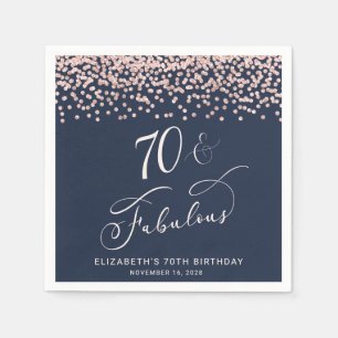 Serviette En Papier 70e fête d'anniversaire Rose Parties scintillant d