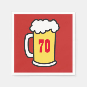Serviette En Papier 70e Jalon Anniversaire Bière Serviettes