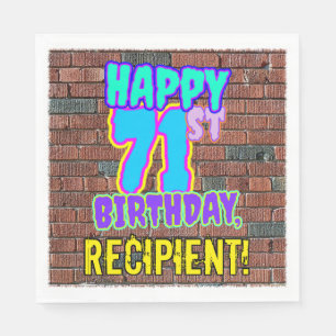 Serviette En Papier 71e anniversaire ~ Amusant, Graffiti urbain inspir