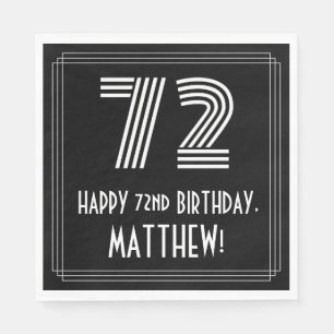 Serviette En Papier 72e anniversaire : vue inspirée d'Art déco "72" + 