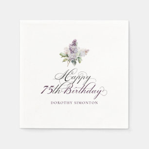 Serviette En Papier 75e anniversaire Purple Lilac Spring Flower Cockta